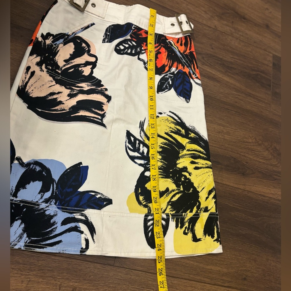 Maeve Anthropologie Floral Midi Skirt Size 0 Buckle Waist - Picture 12 of 13